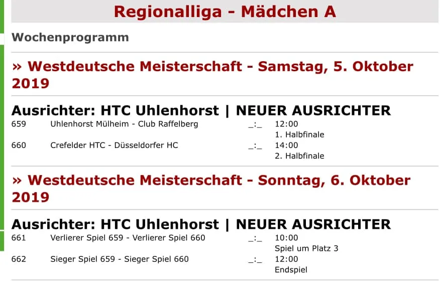WJB1 spielt am Wochenende um den Westdeutschen Meister im Uhlenhorst