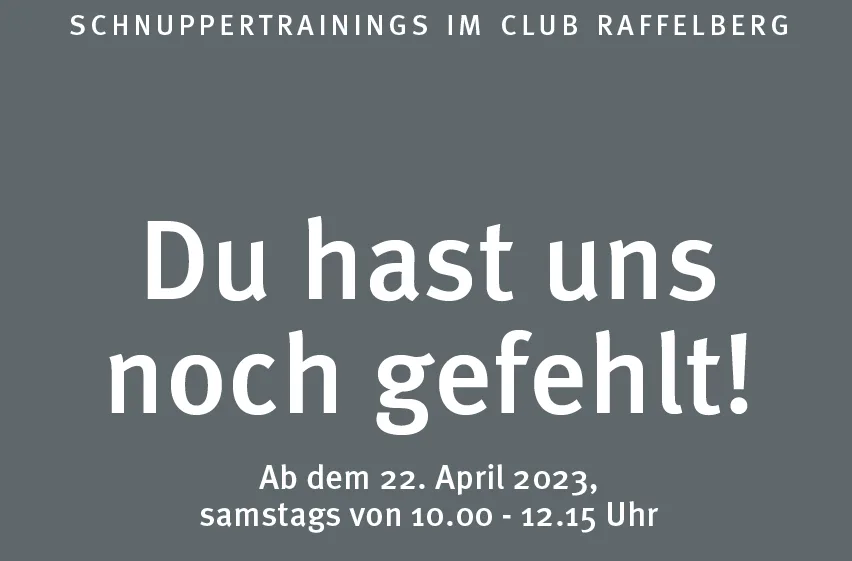 Schnuppertrainings finden bald wieder statt