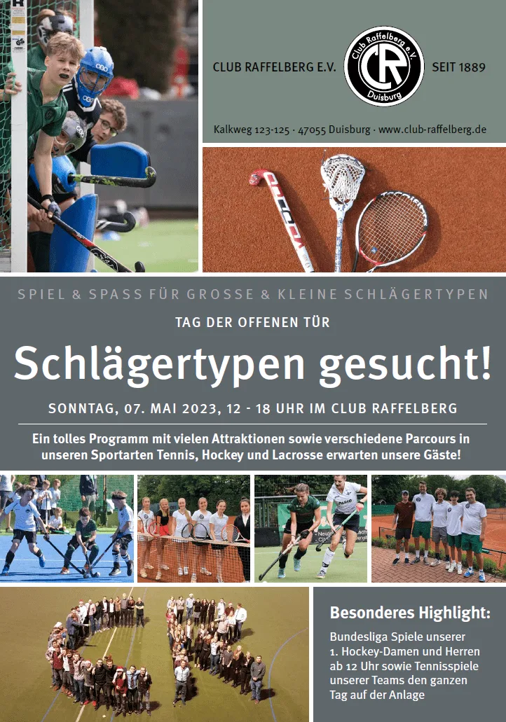 Vorbereitung Schlägertypen Tag beginnt