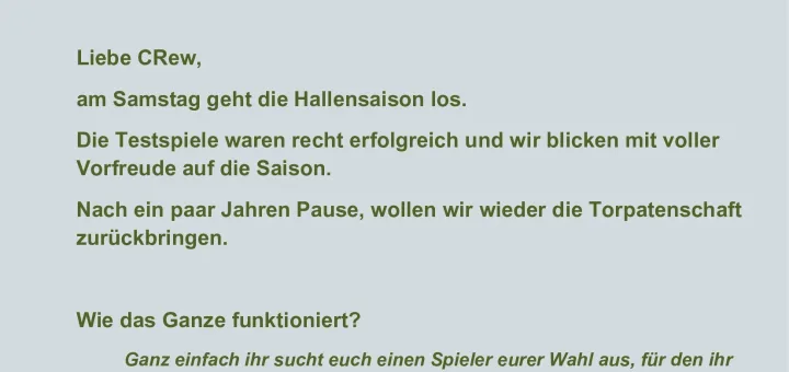 Werdet Torpaten bei den 1. Herren – so funktioniert’s!