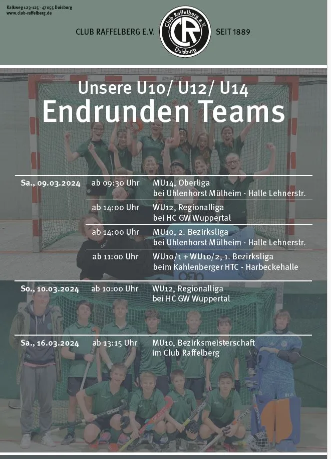 Die letzten Endspieltage der Hallensaison stehen an