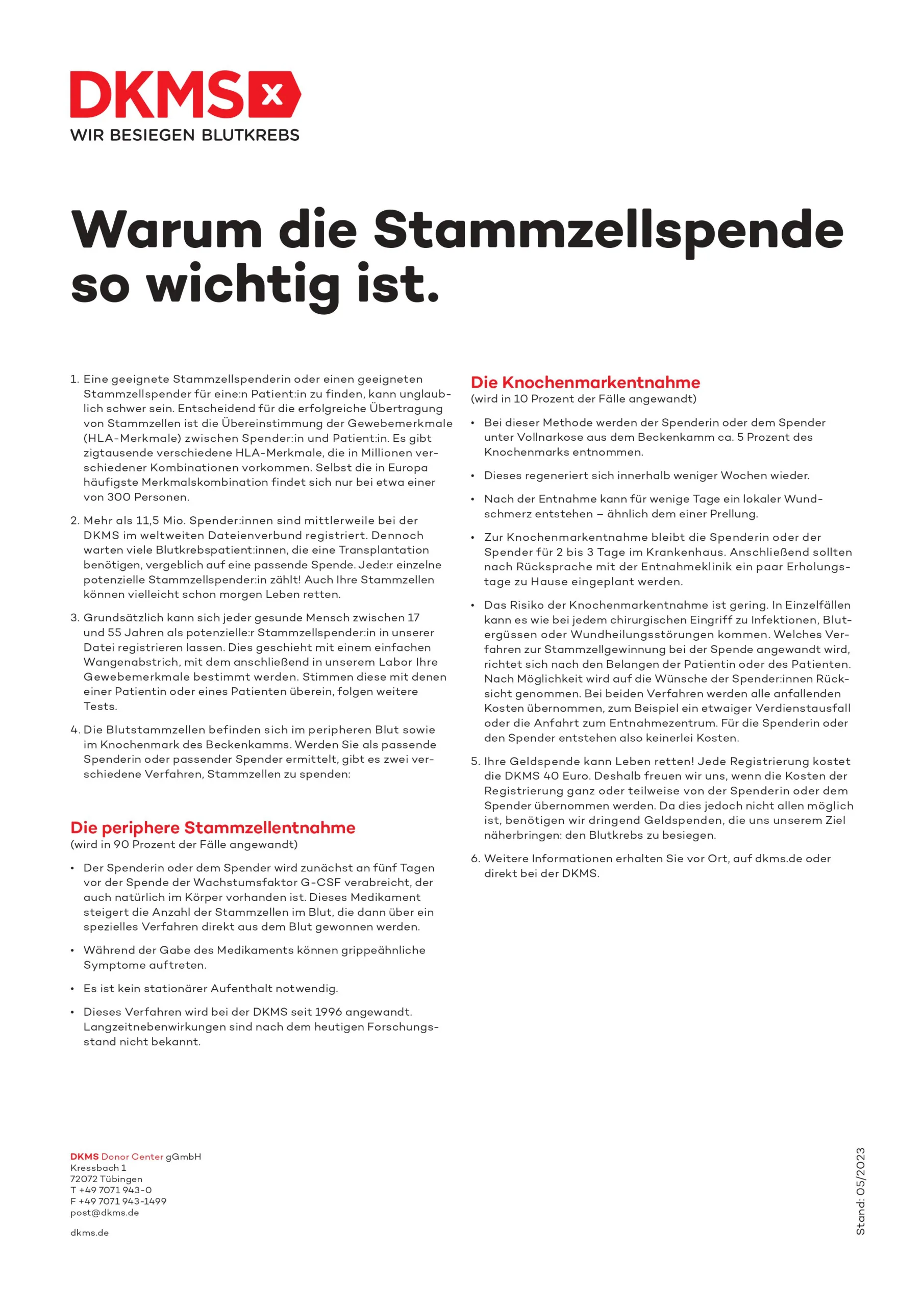 Im CR gegen Blutkrebs – Registrierung am 13. & 14. April