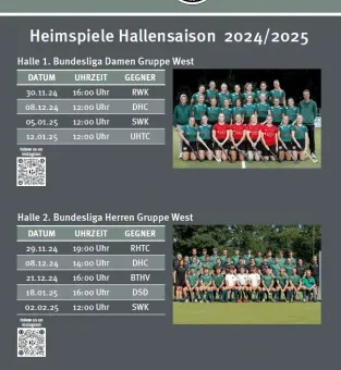 Die Heimspieltage der 1. Mannschaften