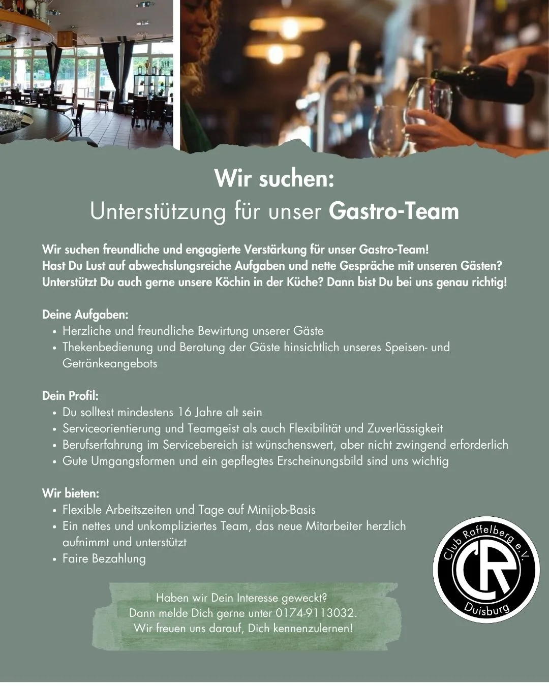 Wir suchen DICH! – Unterstützung in der Gastronomie gesucht