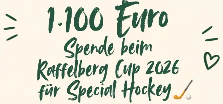 Raffelberg Cup 2026: 1.100 Euro Spende für Special Hockey 
